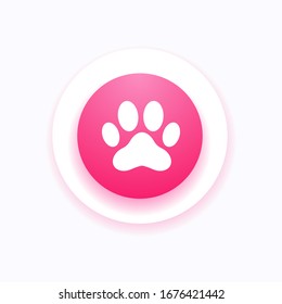 Paw icon illustration,vector animal sign symbol
