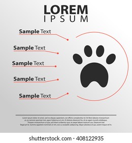paw icon. infographics template