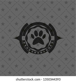 paw icon inside black emblem. Vintage.