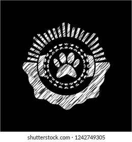 paw icon inside chalk emblem