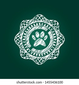 paw icon inside chalk emblem