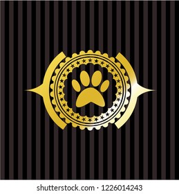 paw icon inside gold emblem or badge