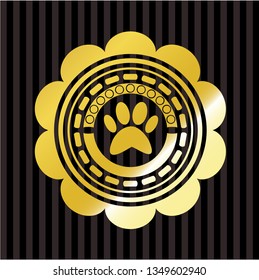paw icon inside gold shiny badge