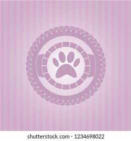 paw icon inside pink icon or emblem