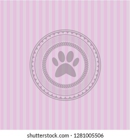 paw icon inside pink icon or emblem