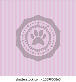 paw icon inside pink icon or emblem
