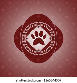 paw icon inside red icon or emblem