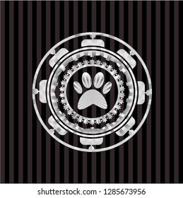 paw icon inside silver badge