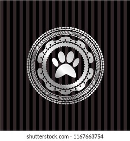 paw icon inside silver shiny emblem