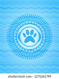 paw icon inside water representation style emblem.