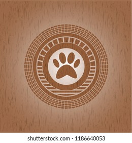 paw icon inside wooden signboards