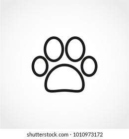 Paw Icon Isolated on White Background