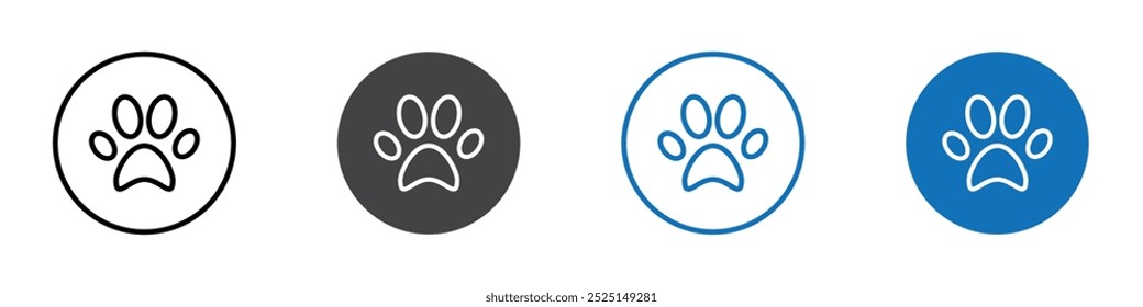 Paw icon Isolated on white background vector set
