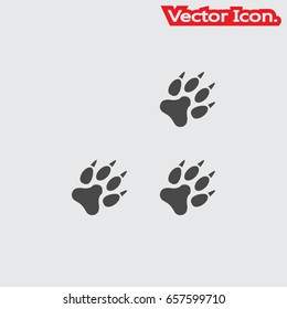 Paw icon isolated sign symbol and flat style for app, web and digital design. Vector illustration.