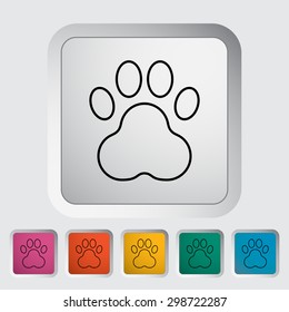Paw icon. Line flat vector related icon for web and mobile applications. It can be used as - logo, pictogram, icon, infographic element. Vector Illustration. 