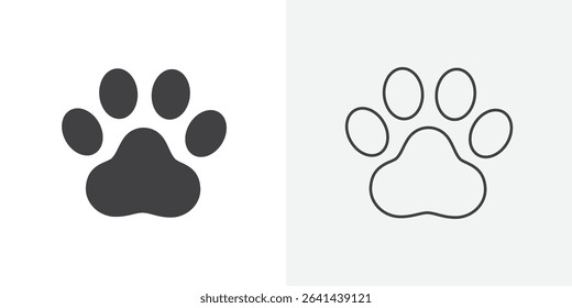 Paw icon Line graphics illustration