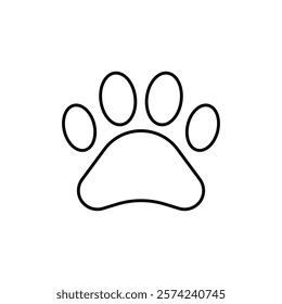 Paw icon linear logo isolated