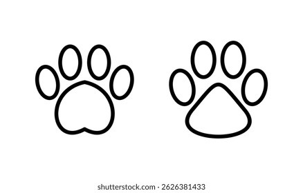 Paw icon logo design. paw print sign and symbol. dog or cat paw