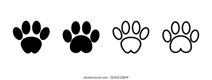 Ícone de pata logotipo design. pata imprimir sinal e símbolo. pata de cachorro ou gato