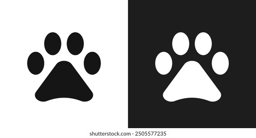 Paw icon logo set vector