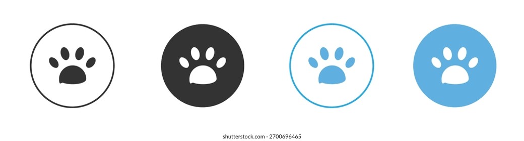 Ícone de pata Conjunto de design de modelo de logotipo