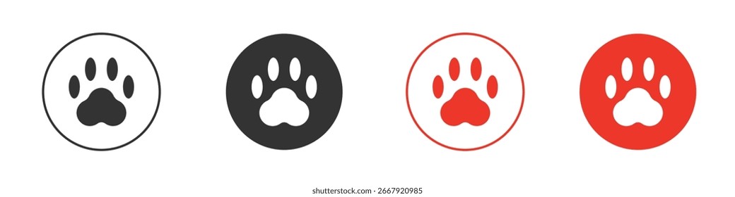 Icono de la pata para el logotipo, símbolo de la muestra del Vector para el diseño