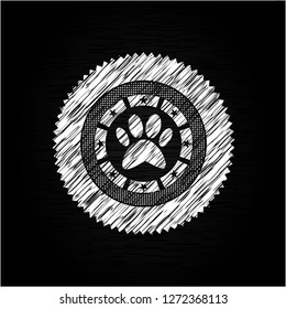 paw icon on chalkboard