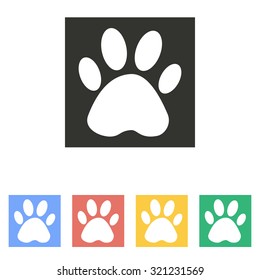 Paw  icon  on white background. Vector illustration.