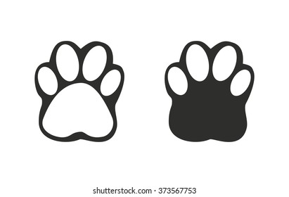 Paw  icon  on white background. Vector illustration.