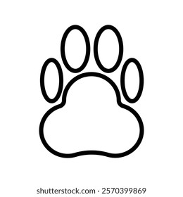 Paw icon Outline thin set