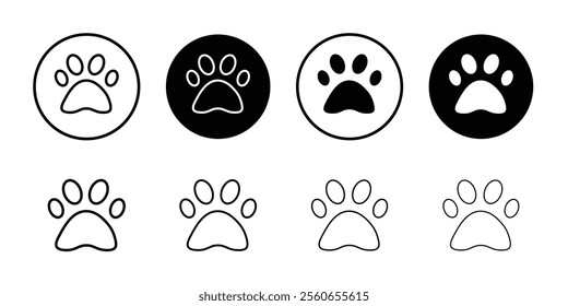 Paw icon Outline vector for web ui
