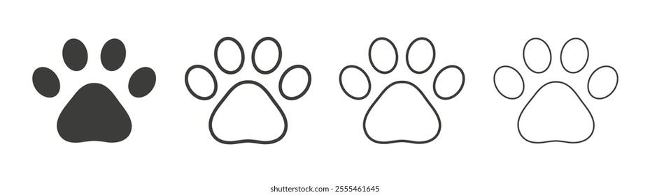 Paw icon pack. vector illustration