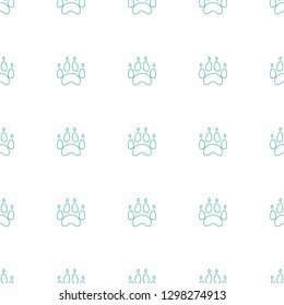 paw icon pattern seamless white background. Editable line paw icon. paw icon pattern for web and mobile.