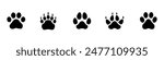 Paw Icon. Paws Icons. Dog, bear and cat paw prints collection. Vector Illustration. Vector Graphic. EPS 10