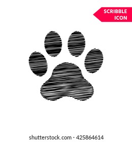 Paw icon. Scribble icon for you design.