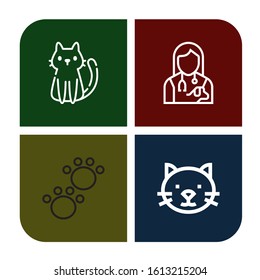 paw icon set. Collection of Cat, Veterinarian, Animal icons