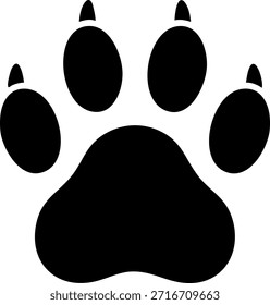 Conjunto de iconos de pata con un símbolo de impresión de pata en estilo plano. Icono de Vector simple y moderno aislado sobre fondo transparente. Ideal para el cuidado de mascotas, clínicas veterinarias, refugios de animales, tiendas de mascotas, App móviles, Sitios web, logotipos, impresiones y proyectos de marca. Ilustración vectorial EPS totalmente editable.