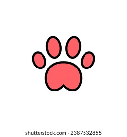 Paw icon set illustration. paw print sign and symbol. dog or cat paw
