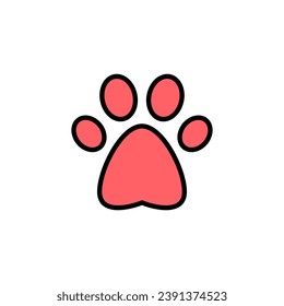 Paw icon set illustration. paw print sign and symbol. dog or cat paw
