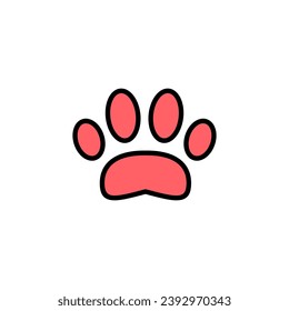 Paw icon set illustration. paw print sign and symbol. dog or cat paw