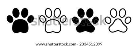 Paw icon set illustration. paw print sign and symbol. dog or cat paw