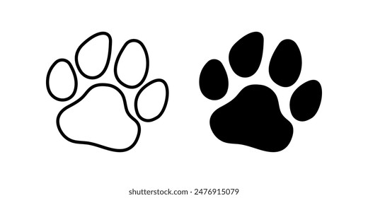 Paw icon set. for mobile concept and web design. vector illustration