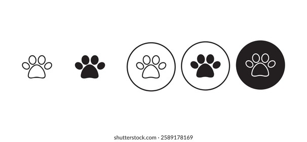 Paw icon set. for mobile concept and web design. vector illustration
