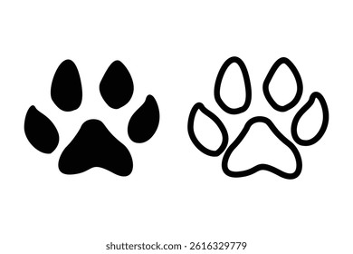 Paw icon set. for mobile concept and web design. vector illustration