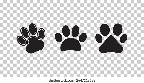 Paw icon set, Paw print icon collection. Vector illustration eps 10.