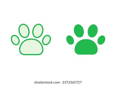 Paw icon set. paw print icon vector. dog or cat paw