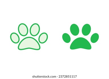 Paw icon set. paw print icon vector. dog or cat paw