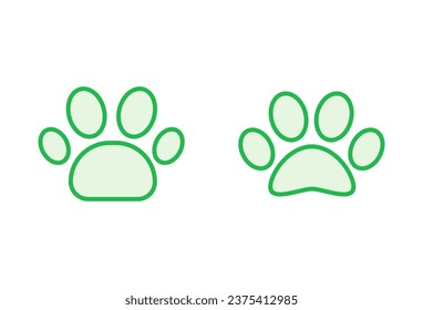 Paw icon set. paw print icon vector. dog or cat paw