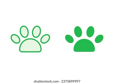 Paw icon set. paw print icon vector. dog or cat paw
