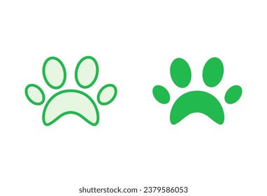 Symbolsatz einfügen. Pfoten-Symbol-Vektorgrafik. Hund- oder Katzenpfeffer